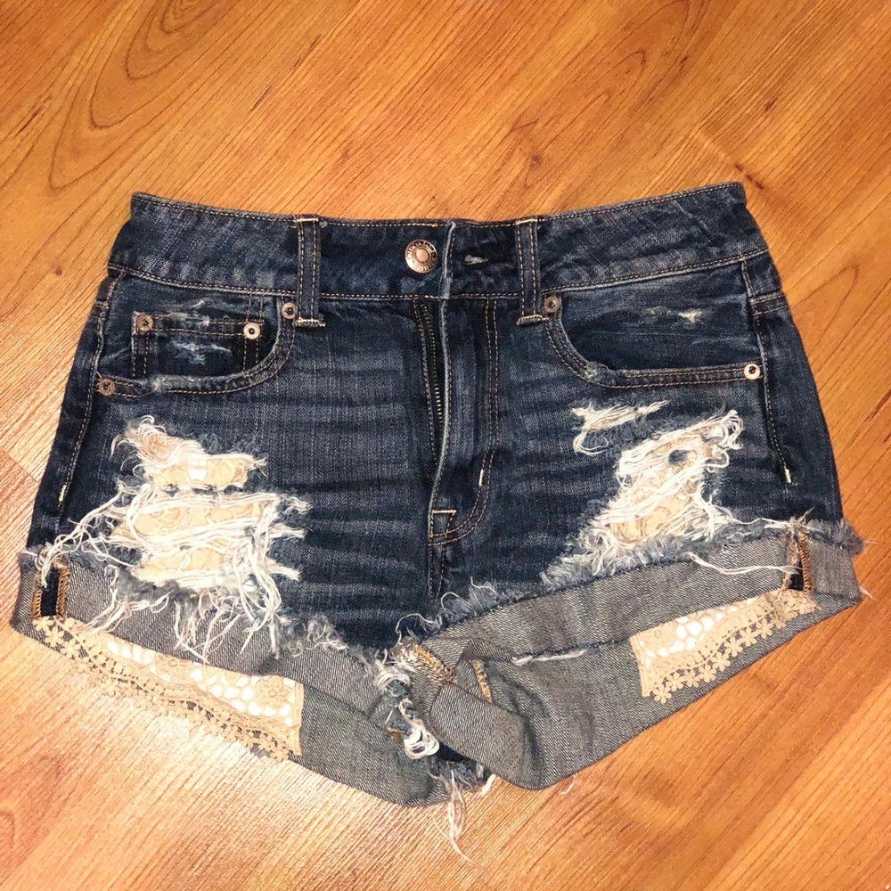 American Eagle Hi-Rise Destroyed Jean Shorts Sz. 2